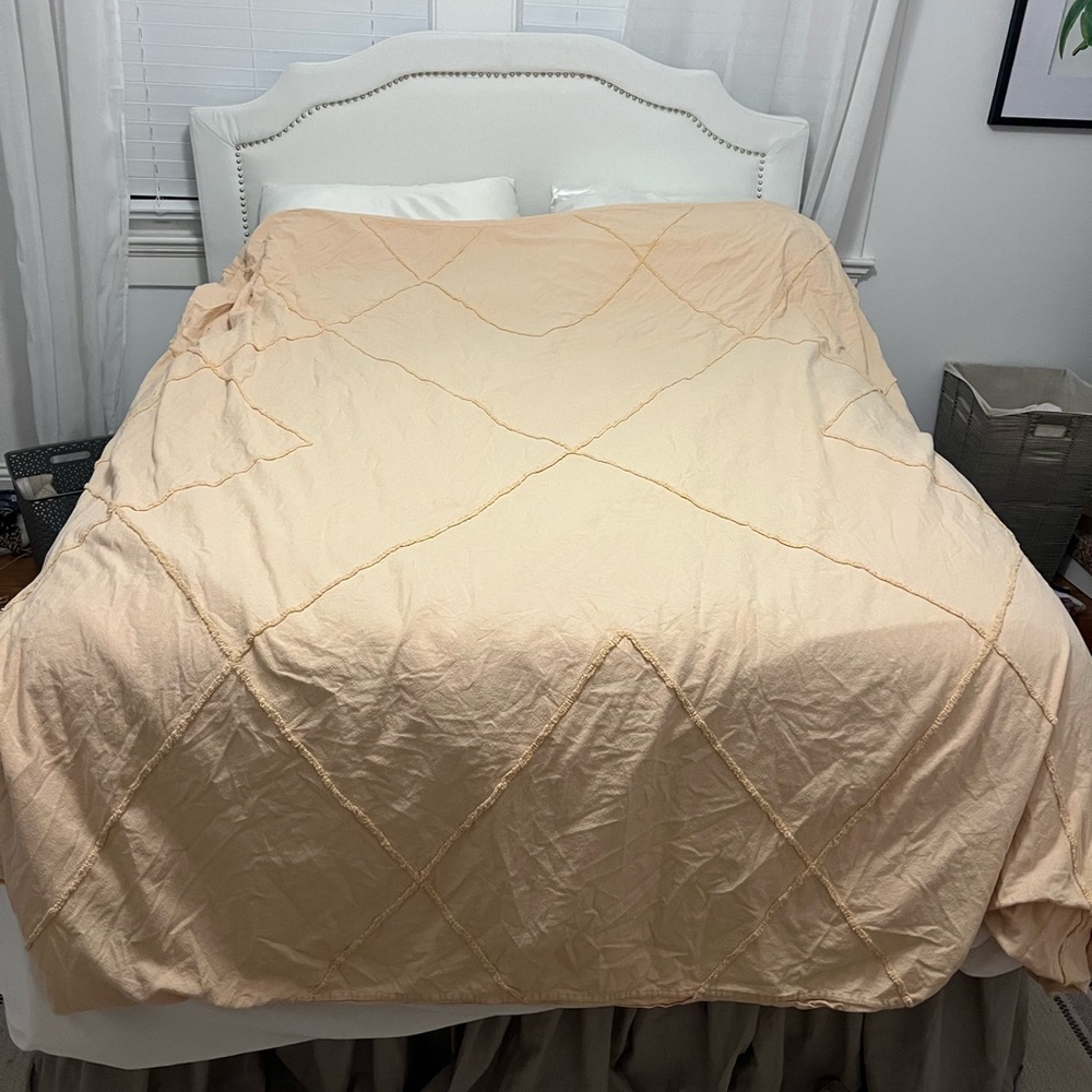 Urban Outfitters Pastel Orange Duvet Cover with Pillow Shams (Full)